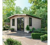 Powersheds Chalet Log Cabin 16ft x 12ft (Doors to Right) 44mm Log Thickness
