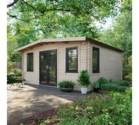 Powersheds Chalet Log Cabin 16ft x 16ft (Doors Central) 44mm Log Thickness