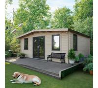 Powersheds Chalet Log Cabin 16'x20' (Doors Central) 44mm Log Thickness