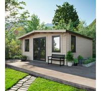 Powersheds Chalet Log Cabin 18'x18' (Doors Central) 44mm Log Thickness