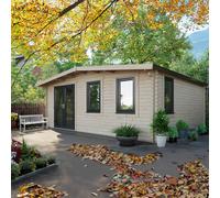 Powersheds Chalet Log Cabin 18'x20' (Doors to Left) 44mm Log Thickness