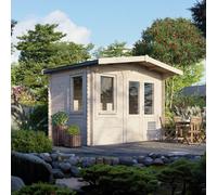 Power 8x12 Chalet Log Cabin, Doors to the Right - 28mm Logs