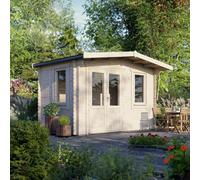 Powersheds Chalet Log Cabin 8' x 14', 28mm Log Thickness, Scandinavian Timber