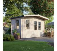 Powersheds Chalet Log Cabin 8' x 14', 28mm Scandinavian Timber