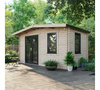 Powersheds Chalet Log Cabin 8ft x 14ft (Doors to Left) 44mm Log Thickness