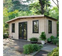 Powersheds Chalet Log Cabin 8ft x 18ft (Doors Central) 44mm Log Thickness