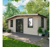 Powersheds Chalet Log Cabin 8'x20' (Doors Central) 44mm Log Thickness