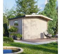 Power 10x14 Chalet Workshop Log Cabin, Doors Central - 28mm Logs