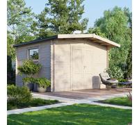 Powersheds Chalet Workshop Log Cabin 12'x14' (Doors Central) 28mm Log Thickness