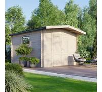 Power 14x12 Chalet Workshop Log Cabin, Doors Central - 28mm Logs