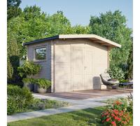 Power 8x14 Chalet Workshop Log Cabin, Doors Central - 28mm Logs
