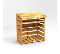 Powersheds 4x2 Log Store with Shelving, Brown