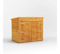 6x4 Power Pent Bike Shed - Brown