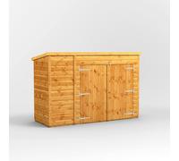 Power Pent Roof Bike Shed 8'x3' Golden Brown