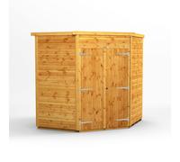 Power Pent Roof Corner Shed 6'x6' Doble Door Windowless - Golden Brown