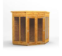 Power 6x6 Pent Corner Summerhouse, Brown
