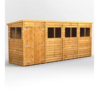 (16x4, Double) Power Overlap Pent Garden Shed