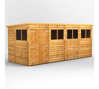 (16x6, Double) Power Overlap Pent Garden Shed