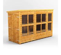 Powersheds Pent Roof Double Door Potting Shed 10ft x 4ft, Golden Brown Scandinavian Timber