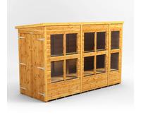 10X4 Powersheds Pent Potting Shed With Double Doors, Brown