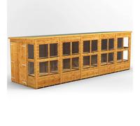 Powersheds Pent Roof Double Door Potting Shed 20ft x 6ft - Golden Brown