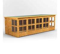 Powersheds Pent Roof Double Door Potting Shed 20ft x 8ft - Golden Brown