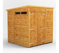 Power Pent 6' x 6' Double Door Security Shed, Brown