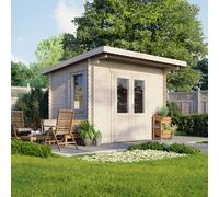 Power 12x8 Pent Log Cabin, Doors Central - 28mm Logs