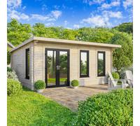 Power 20x18 Pent Log Cabin, Doors to the Left - 44mm Logs