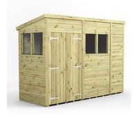 Power 10x4 Premium Pent Double Door Garden Shed