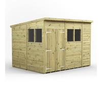 Power 10x8 Premium Pent Double Door Garden Shed