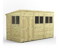 Power 12x6 Premium Pent Double Door Garden Shed