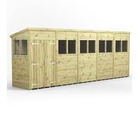 Powersheds Pent Roof Premium Double Door Garden Shed 20ft x 4ft