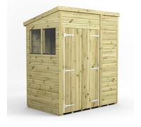 Power 6x4 Premium Pent Double Door Garden Shed