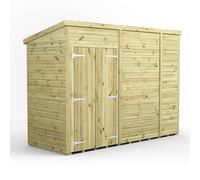 Power 10x4 Premium Pent Windowless Double Door Garden Shed