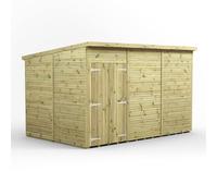 Power 12x8 Premium Pent Windowless Double Door Garden Shed