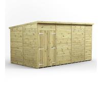 Power 14x8 Premium Pent Windowless Double Door Garden Shed
