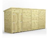 Powersheds Pent Roof Premium Double Door Windowless Garden Shed 16ft x 4ft