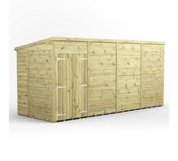 Power 16x6 Premium Pent Windowless Double Door Garden Shed