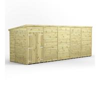 Power 20x6 Premium Pent Windowless Double Door Garden Shed