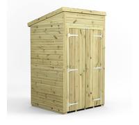 Power 4x4 Premium Pent Windowless Double Door Garden Shed