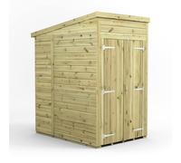 Power 4x6 Premium Pent Windowless Double Door Garden Shed