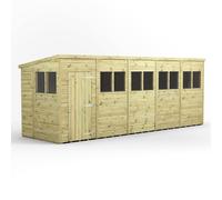 Powersheds Pent Roof Premium Single Door Garden Shed 20ft x 6ft
