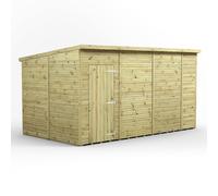 Power 14x8 Premium Pent Windowless Garden Shed, Green
