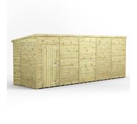 Powersheds Pent Roof Premium Single Door Windowless Garden Shed 20ft x 6ft