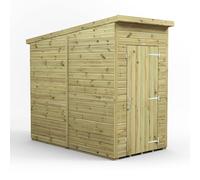 Powersheds Pent Roof Premium Single Door Windowless Garden Shed 4ft x 8ft
