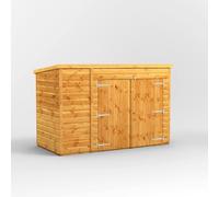 Powersheds Pent Roof Single Door Bike Shed 8ft x 4ft - Golden Brown