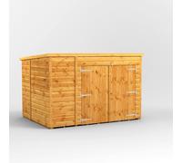 Power Pent Roof Bike Shed 8'x6' Golden Brown