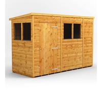 Powersheds Pent 10' x 4' Garden Shed, Brown