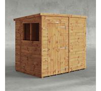 Power Sheds 7 x 5ft Pent Wooden Shed - Size: 5 x 7ft - Brown - Powersheds - Wilko